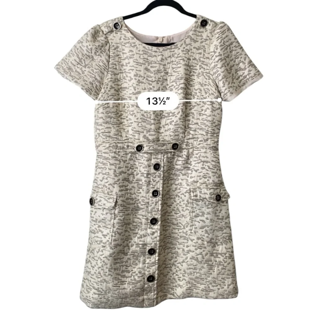 Anthropologie Moulinette Soeurs  April Jacquard Gold Midi Dress  Size 10 - Picture 8 of 10